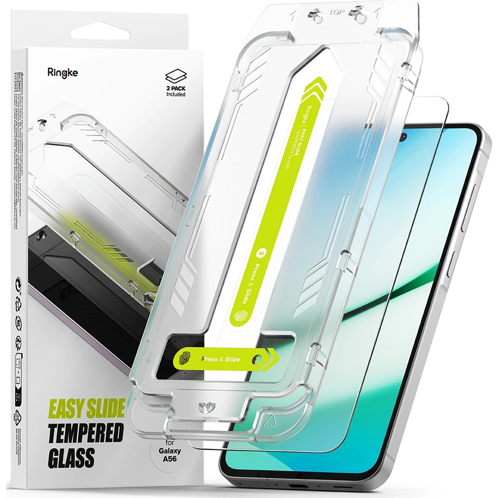 Szkło hartowane na ekran Ringke Easy Slide 2-Pack dla Galaxy A56 5G, 2 sztuki